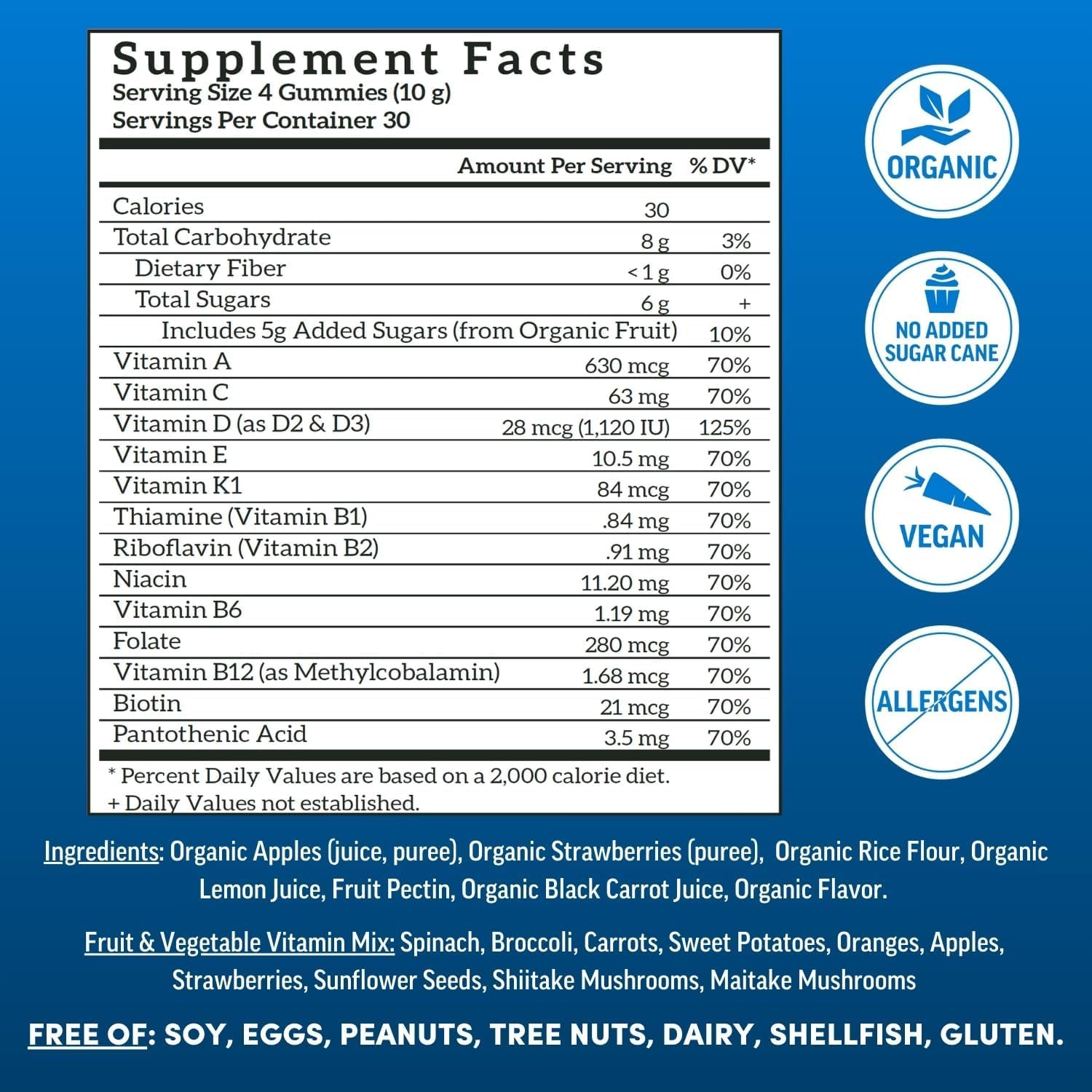 Llama Naturals organic fruit and vegetable blend supports whole-food vitamin intake.