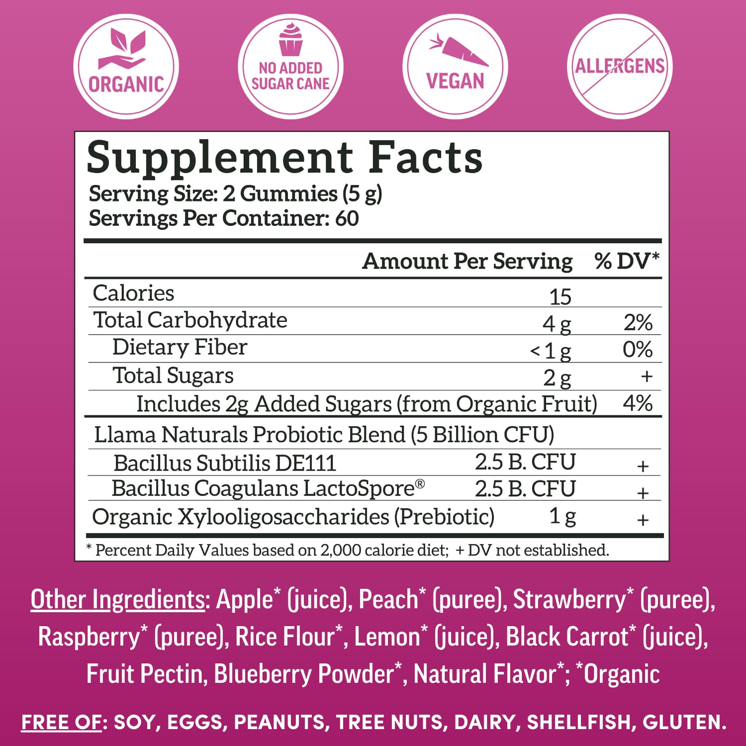 Llama Naturals Organic XOS prebiotic powder scoop for gut balance