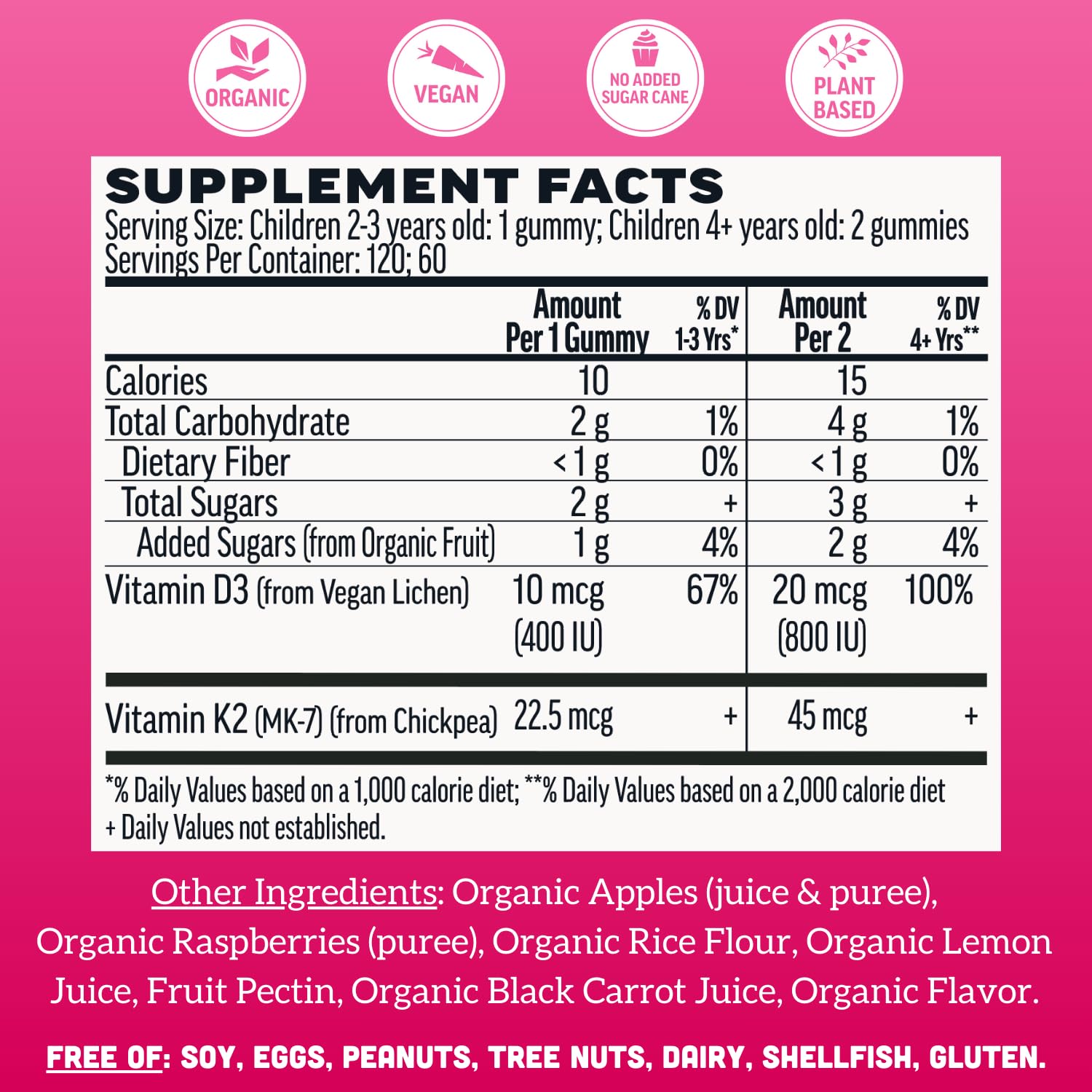 Llama Naturals real fruit gummy close-up, raspberry flavor for kids.