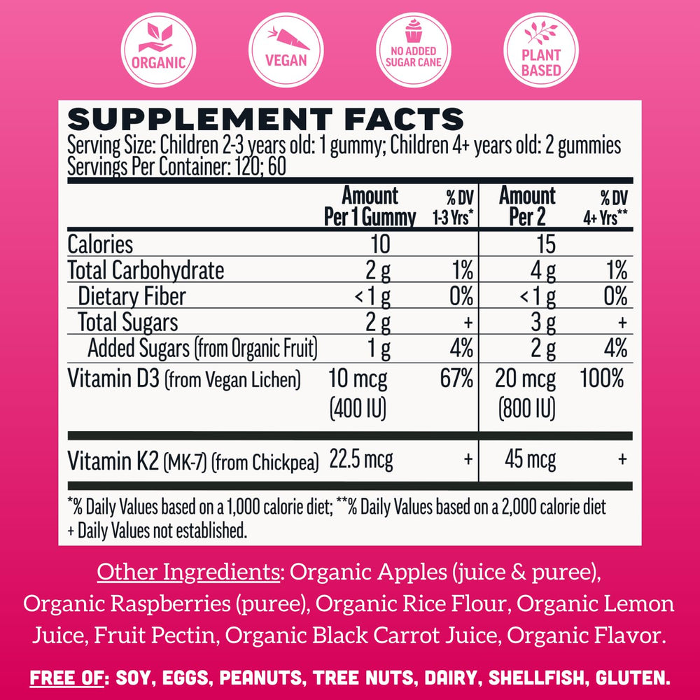 Llama Naturals real fruit gummy close-up, raspberry flavor for kids.
