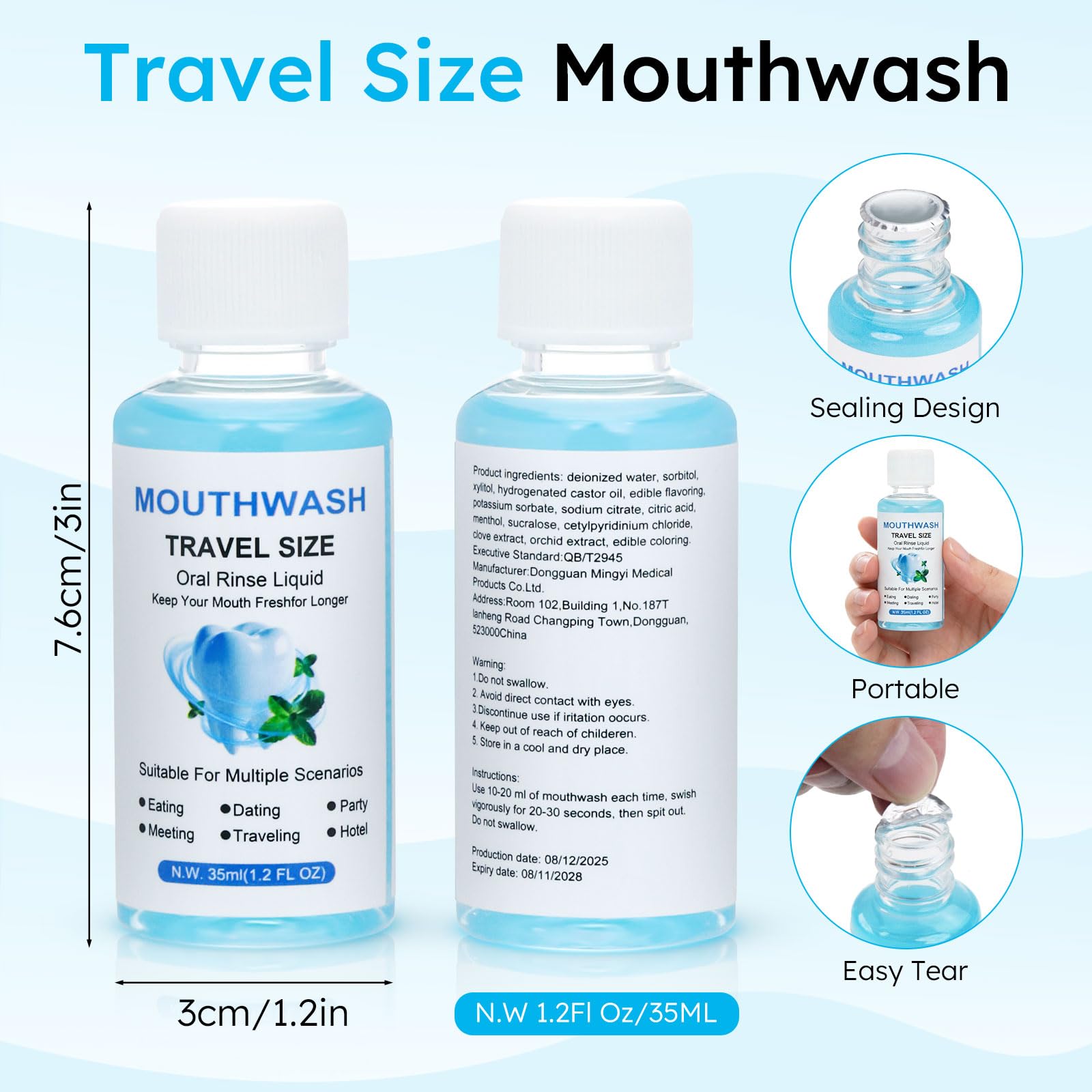 LLHQAMT 100-pack bulk mini bottles ideal for hotels and offices