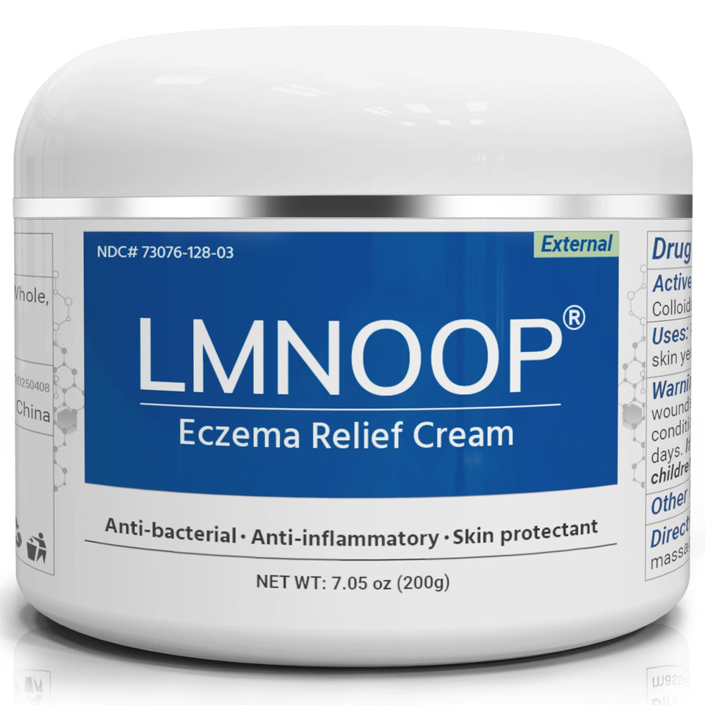 LMNOOP Eczema Cream 7oz tube packaging showing easy home use