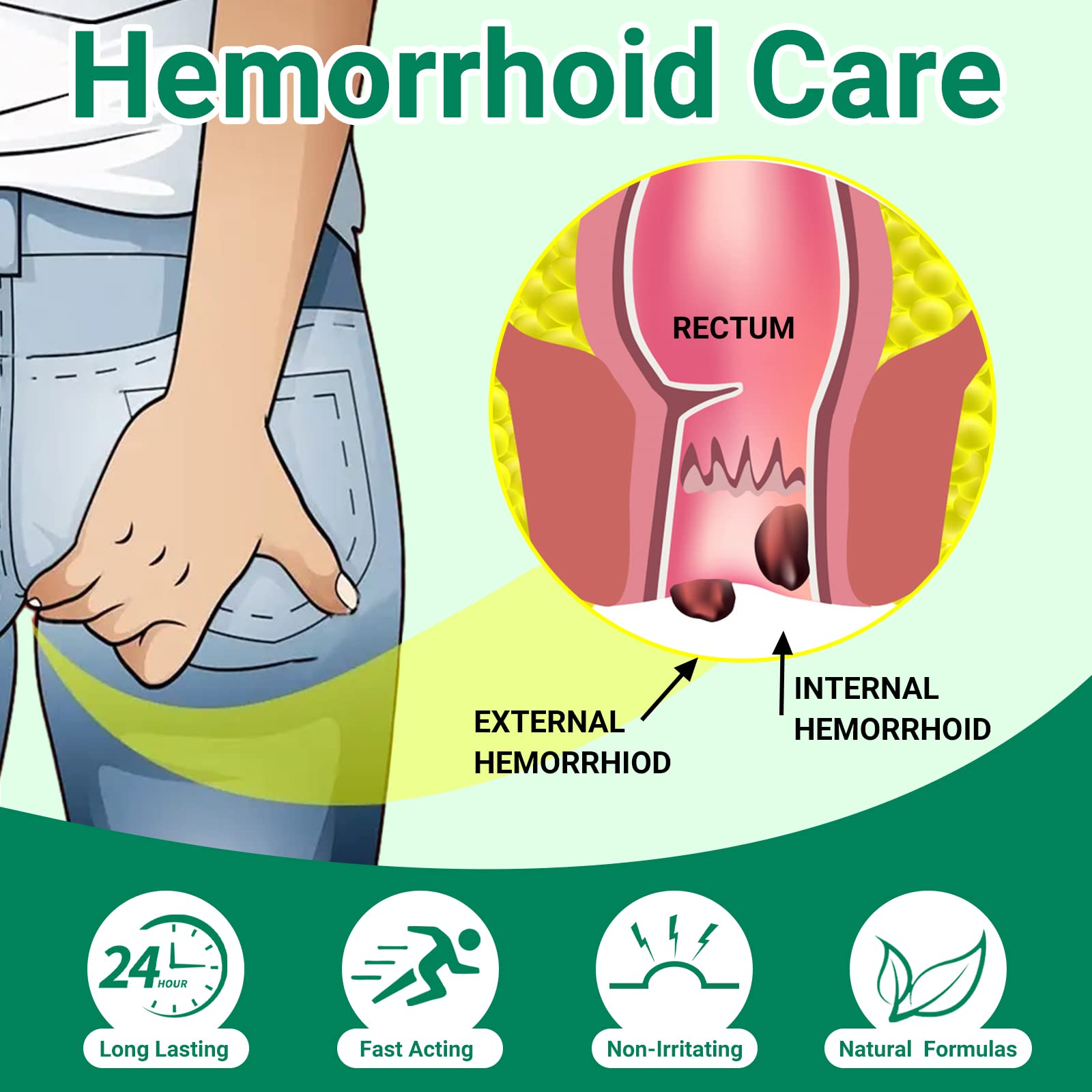 LMNOOP hemorrhoid ointment ingredients panel emphasizes natural extracts for gentle relief.
