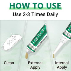 LMNOOP internal-use usage guide showing discreet application.