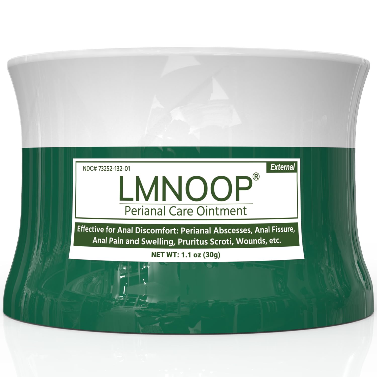 LMNOOP Perianal Repair Ointment bottle close-up for easy, on-the-go relief.