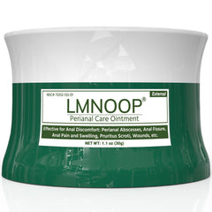 LMNOOP Perianal Repair Ointment bottle close-up for easy, on-the-go relief.