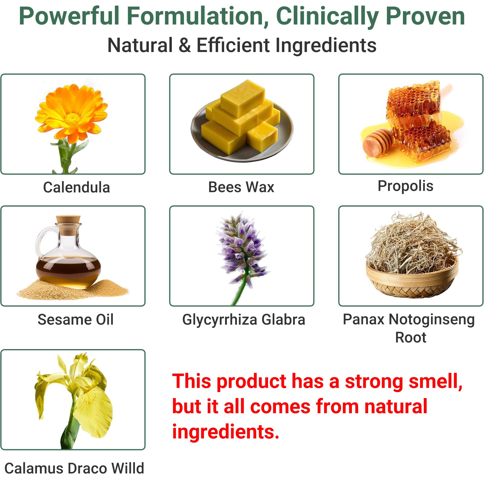 Ingredients scene featuring LMNOOP with lavender and propolis for soothing care.