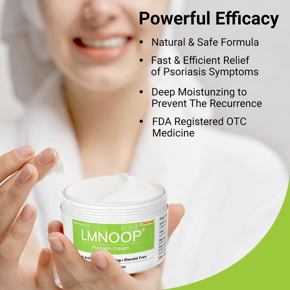 LMNOOP Psoriasis Cream application scene on arm with soothing use