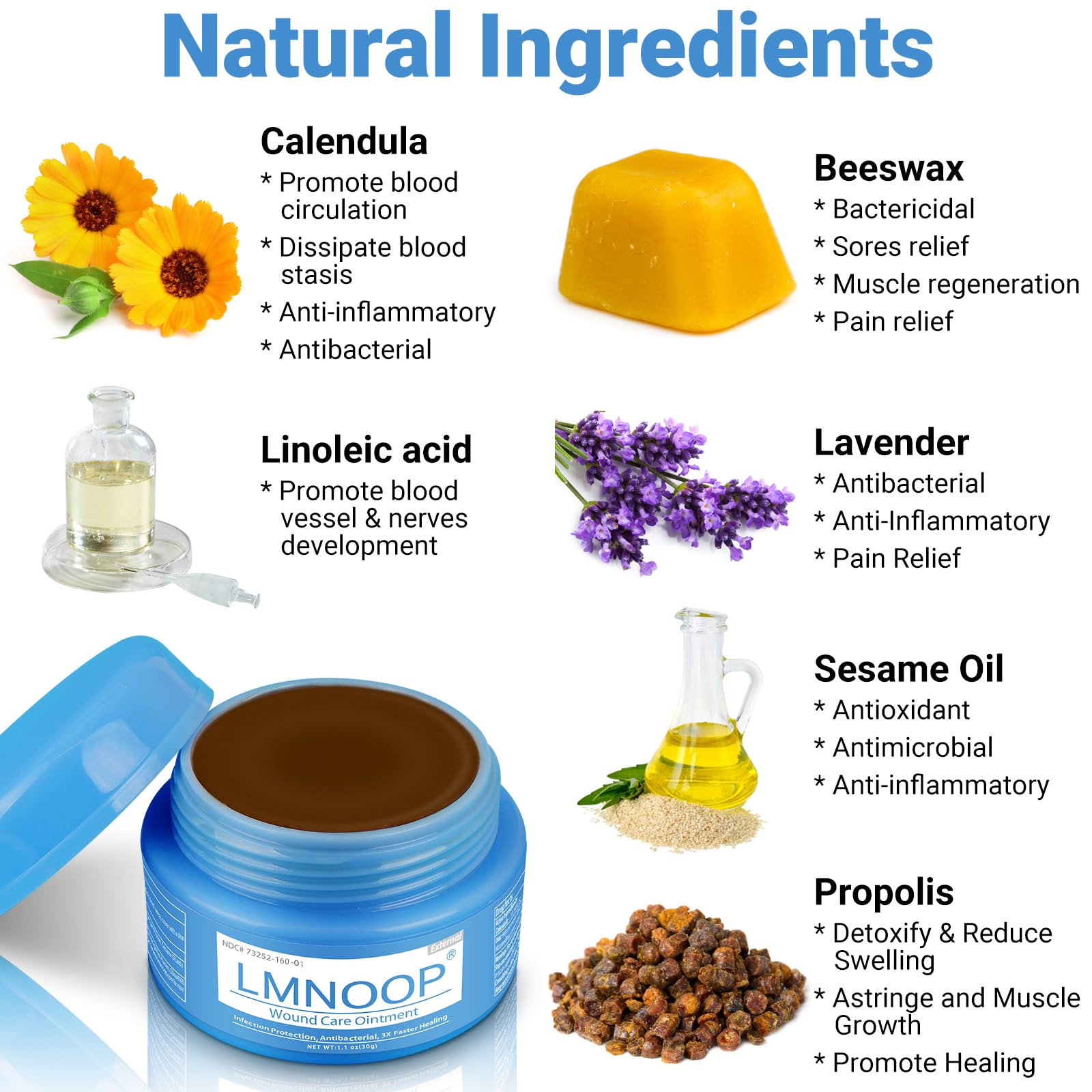 LMNOOP Wound Healing Cream being rubbed into skin for protection.