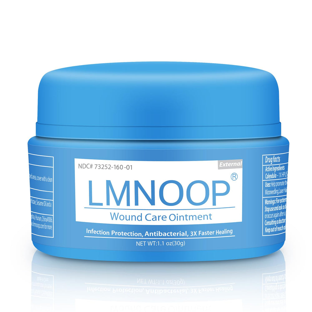 LMNOOP Wound Healing Cream jar front view for quick skin repair.