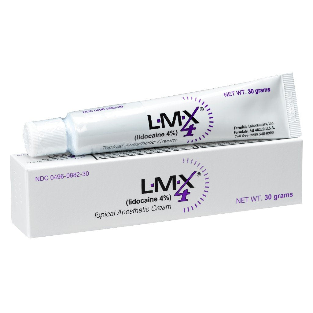 LMX4 lidocaine cream 30g tube front view for fast relief