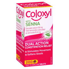 Lnoyui Coloxyl with Senna 200 tablets action illustration for night-to-morning routine