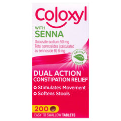 Lnoyui Coloxyl with Senna 200 tablets blister pack for easy daily use