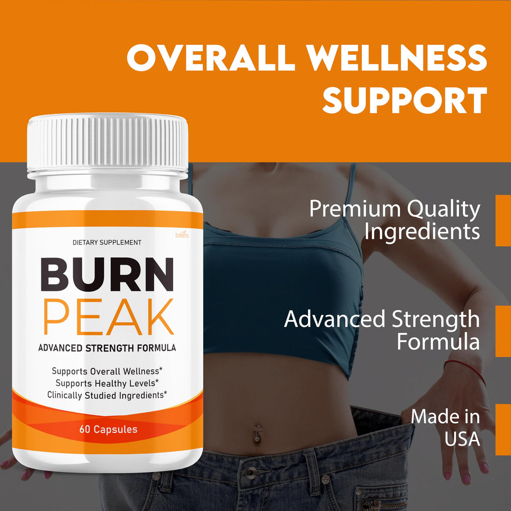 Lofero Burn Peak bottle back view, label with ingredients and guidance
