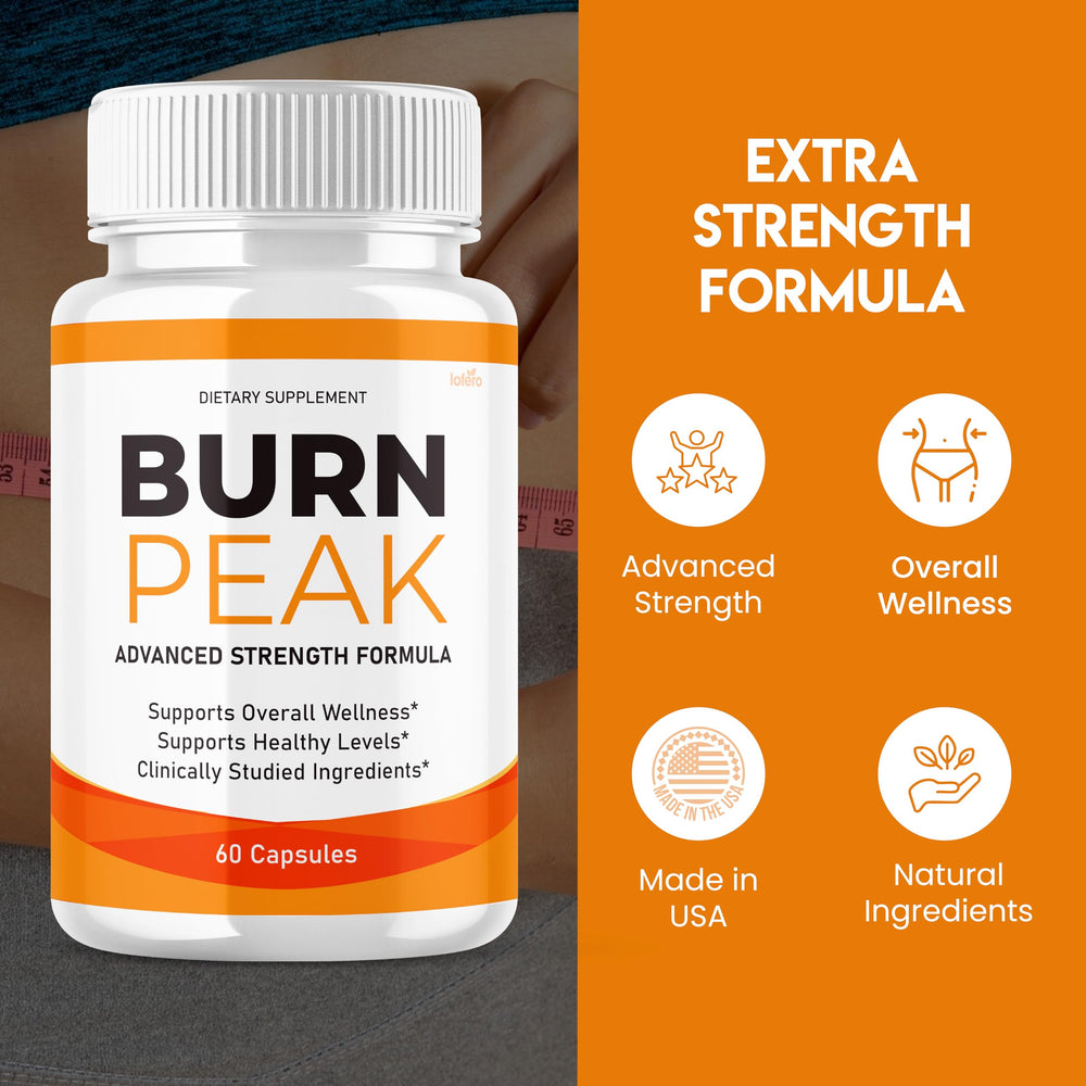 Lofero Burn Peak label closeup, clear branding and dosage notes