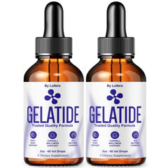 Lofero Gelatide Drops bottle front showing convenient liquid wellness formula