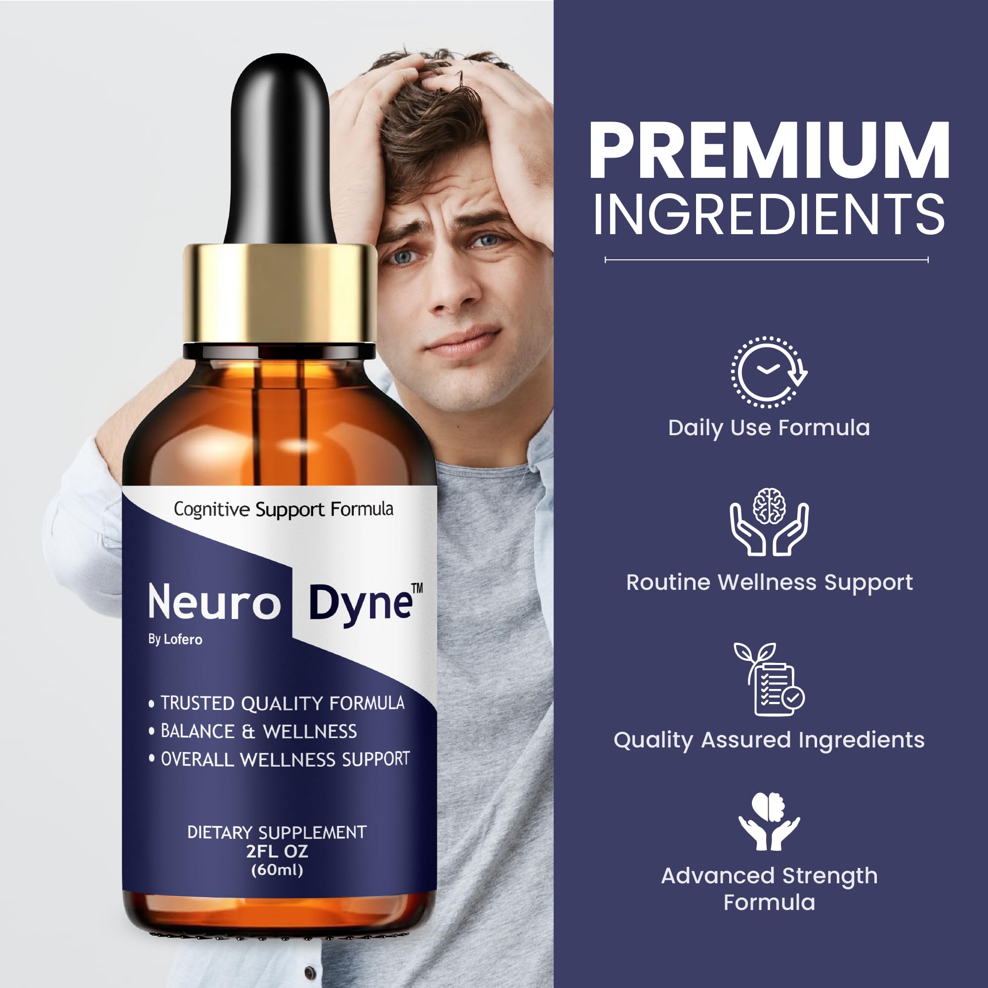 Lofero NeuroDyne Drops liquid swirl ready for quick intake