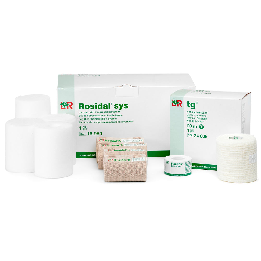 Lohmann & Rauscher Rosidal Sys short-stretch kit ready for venous ulcer wrapping