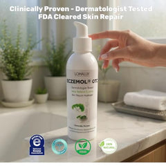 Loma Lux Eczemol skin-application scene supports eczema-friendly daily care.