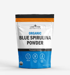 Lone Star Botanicals blue spirulina powder bottle for vibrant smoothies