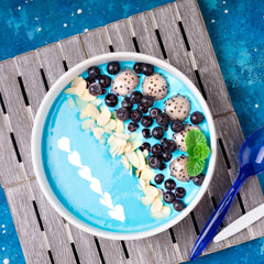 Color swatch showing vibrant blue color for natural coloring