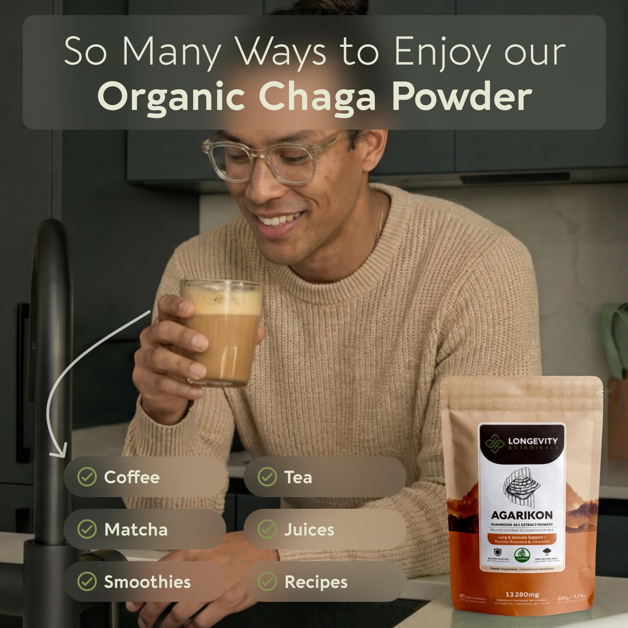 Longevity Botanicals Agarikon powder micronized particles for smooth mixing