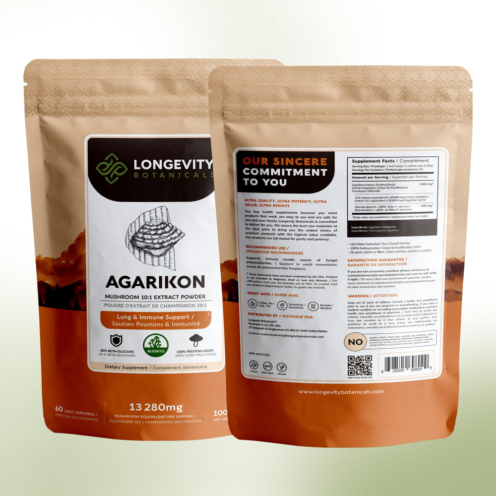 Longevity Botanicals Agarikon powder used for respiratory comfort during seasons