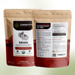 Longevity Botanicals Reishi powder in smoothie for daily wellness.