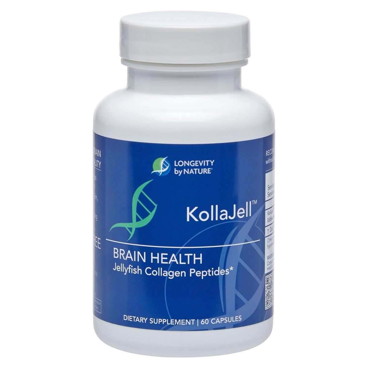 Longevity by Nature KollaJell bottle front for cognitive support.