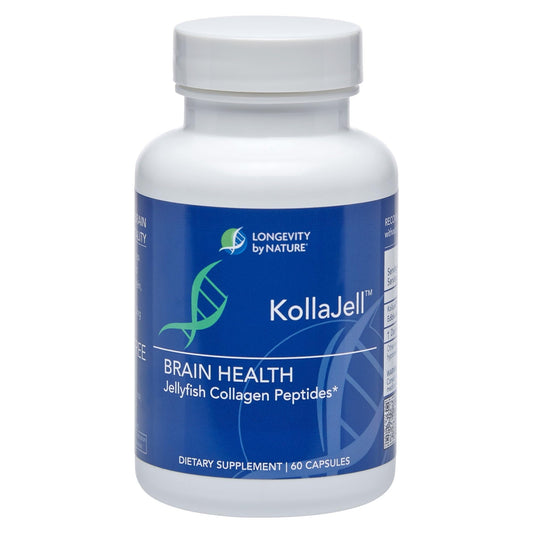 Longevity by Nature KollaJell bottle front for cognitive support.