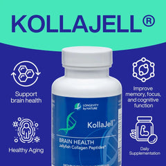 KollaJell capsules closeup for easy daily brain health support.