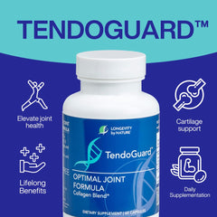 Longevity by Nature TendoGuard capsules ready for daily tendon and ligament support