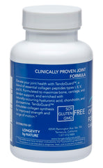 Longevity by Nature TendoGuard bottle shows collagen peptides supporting connective tissue