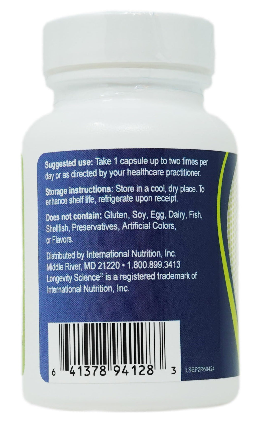 Longevity EnteroPro capsules row, 50B CFU probiotic blend for gut support.