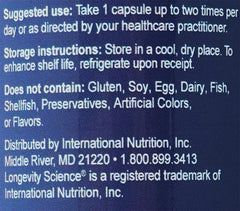 Longevity EnteroPro pantry storage at room temperature, shelf-stable formula.