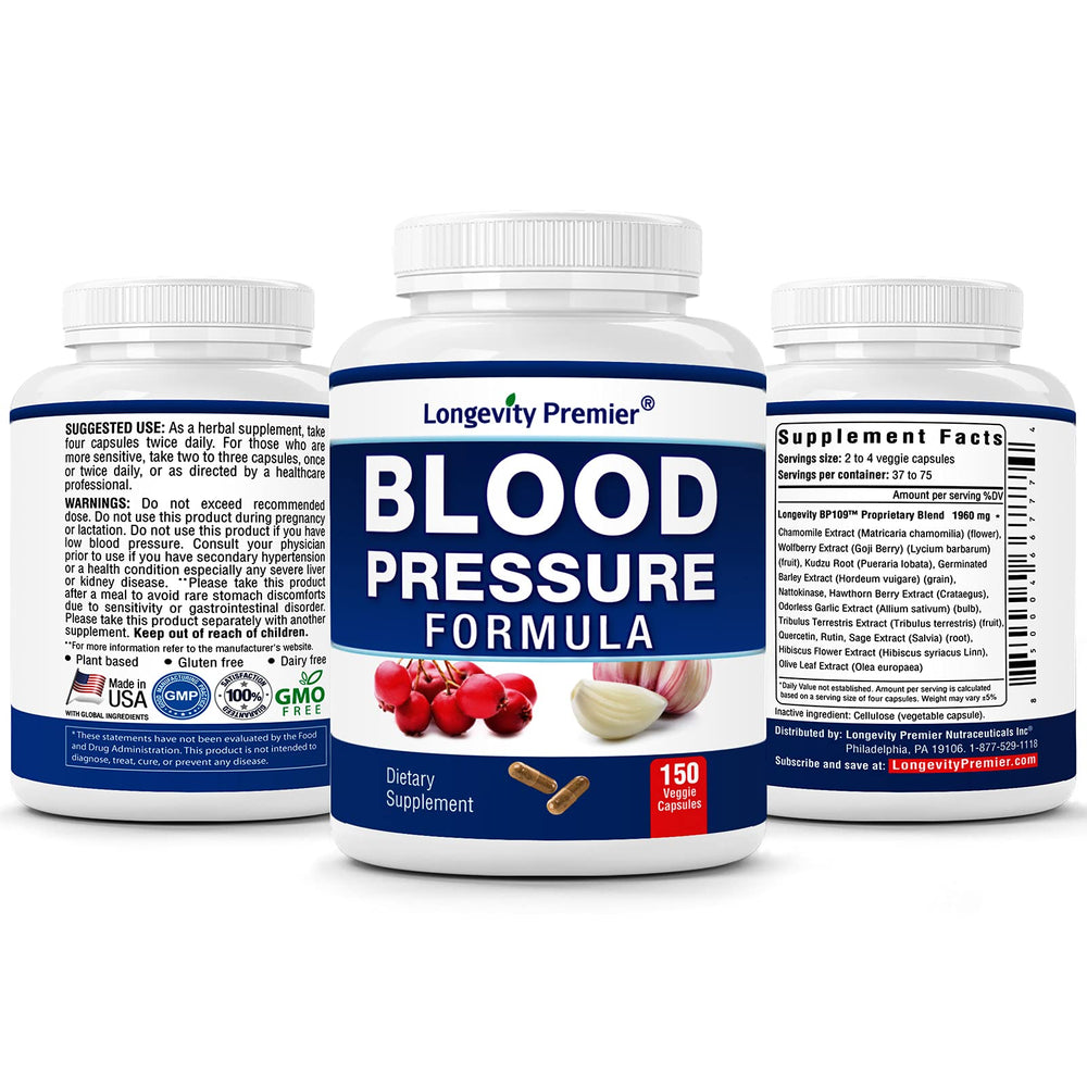 Longevity Premier Blood Pressure Formula hawthorn berry extract visual for natural balance.