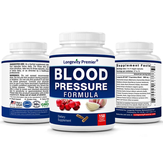 Longevity Premier Blood Pressure Formula hawthorn berry extract visual for natural balance.