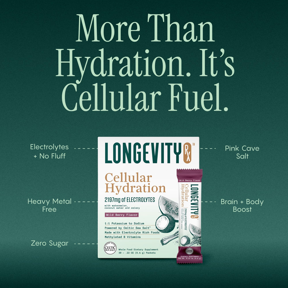 Longevity Rx electrolyte powder scoop for precise serving and mixing.
