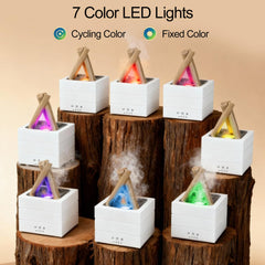 Longiang Campfire Diffuser LED glow creates relaxing bedroom lighting.