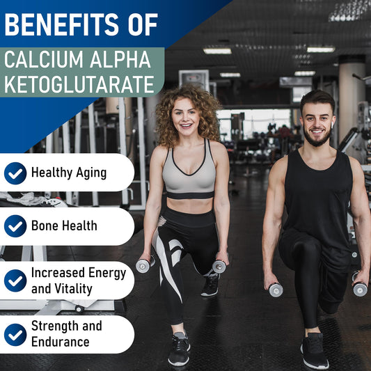 LongJuvity Calcium AKG Time Release capsules daily support for bone and muscle health.