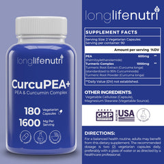 LongLifeNutri CurcuPEA capsules close-up for daily mobility support