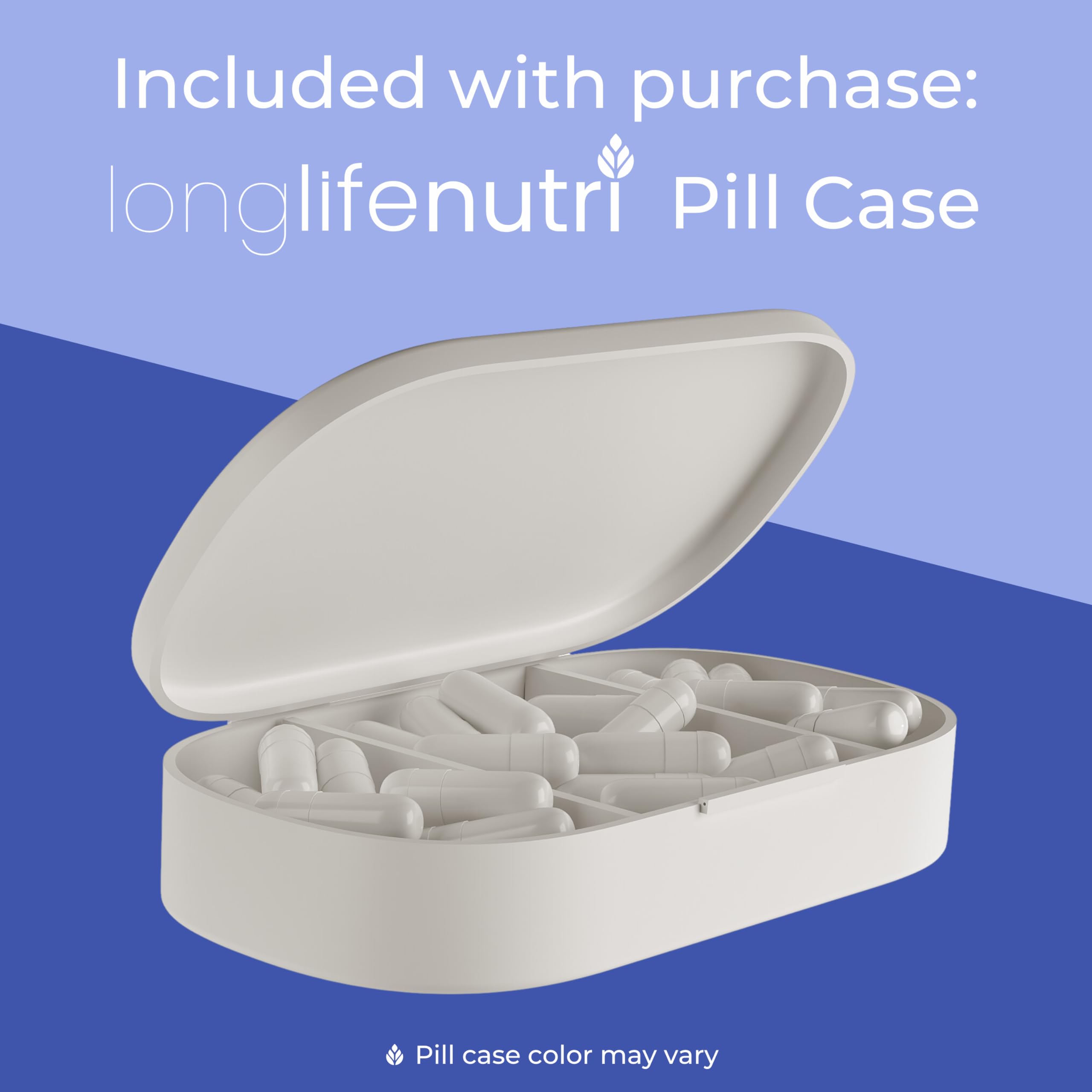 Included pill organizer with LongLifeNutri for easier daily routine management.