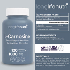 Closeup of LongLifeNutri L-Carnosine capsules highlighting smooth texture for easy daily intake.