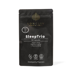 LongLiv Sleep Trio bottle pour shows premium sleep blend for calm evenings.