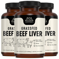 Lonvera grass-fed beef liver capsules bottle front for daily wellness