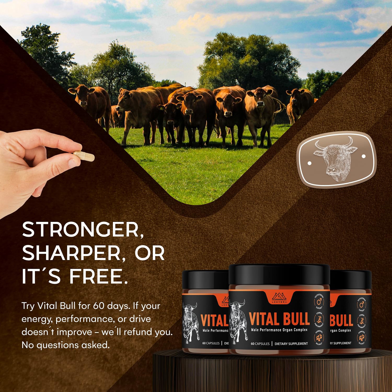 Lonvera Vital Bull beef liver image highlighting naturally occurring nutrients