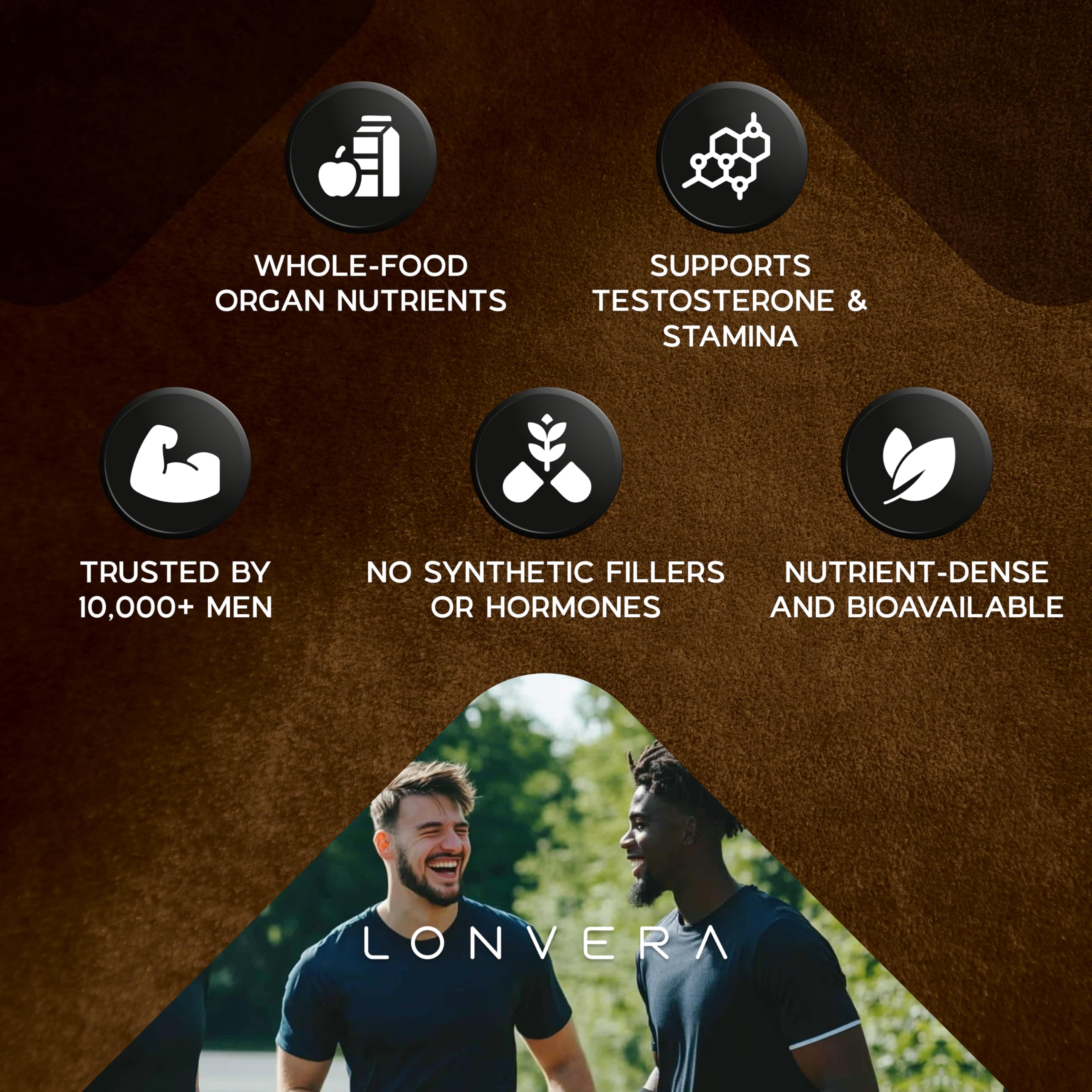 Lonvera Vital Bull beef prostate illustration emphasizing heritage-inspired nutrition for daily support