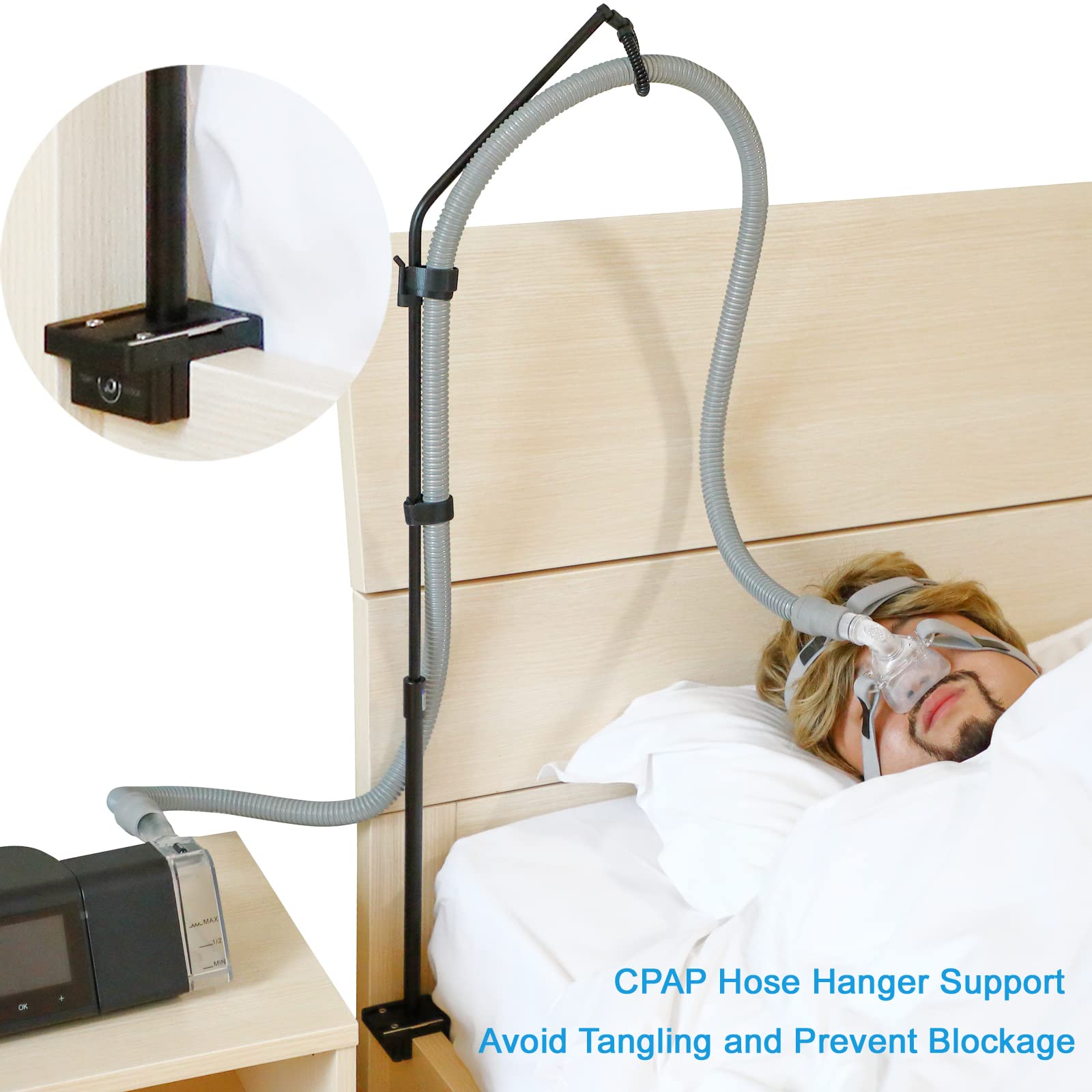360-degree rotating arms keep hoses untangled and within reach.