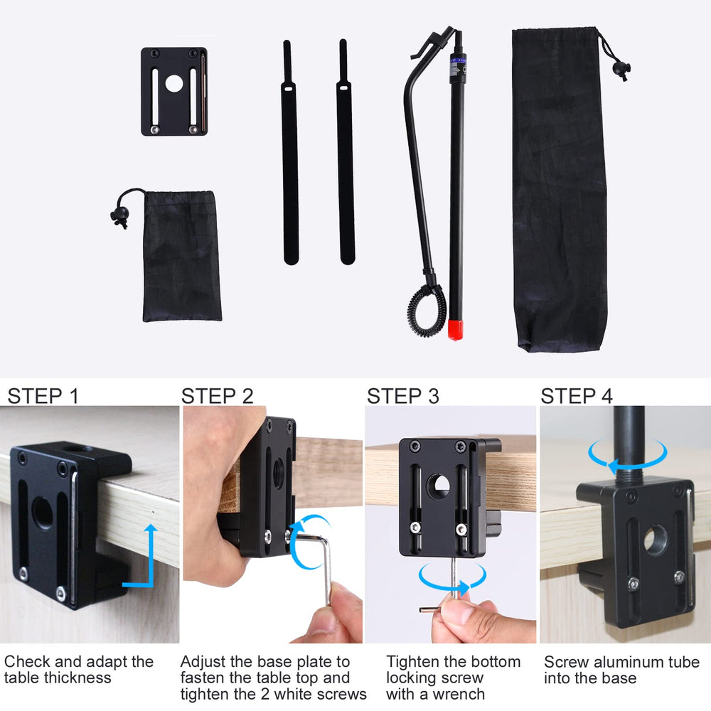 Sturdy base clamps to bedframes for stable, tangle-free use.