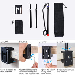Sturdy base clamps to bedframes for stable, tangle-free use.